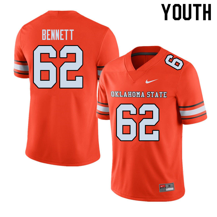 Youth #62 Cade Bennett Oklahoma State Cowboys College Football Jerseys Sale-Alternate - Click Image to Close